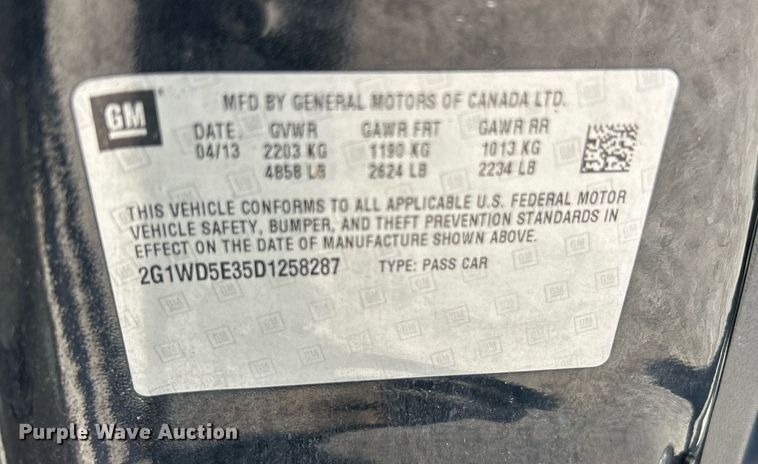 image for item NJ9593 2013 Chevrolet Impala 