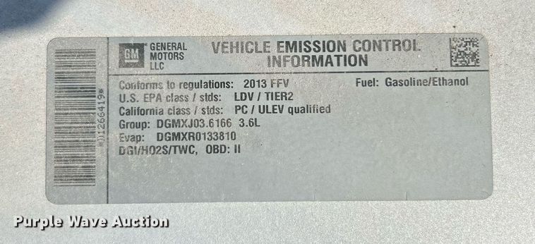 image for item NJ9594 2013 Chevrolet Impala 