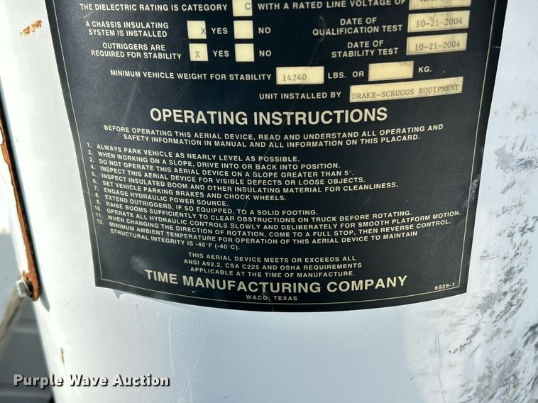 image for item NJ9597 2004 Ford F550 Super Duty XL bucket truck