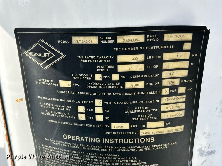 image for item NJ9597 2004 Ford F550 Super Duty XL bucket truck