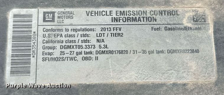 image for item NQ9114 2013 Chevrolet Tahoe Police  SUV