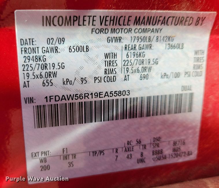 image for item OH9385 2009 Ford F550 Super Duty XL dump truck