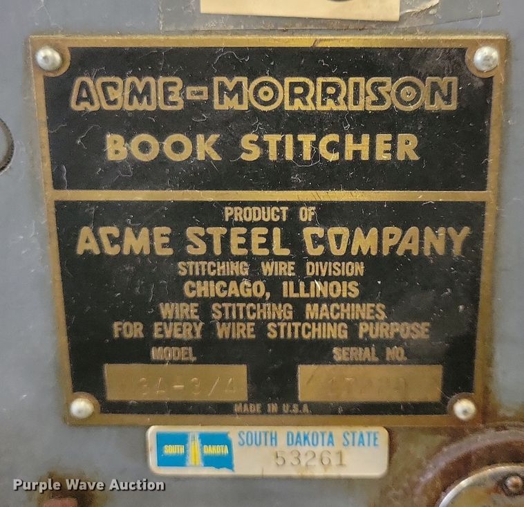 image for item OH9424 (2) Acme-Morrison A wire book stitchers
