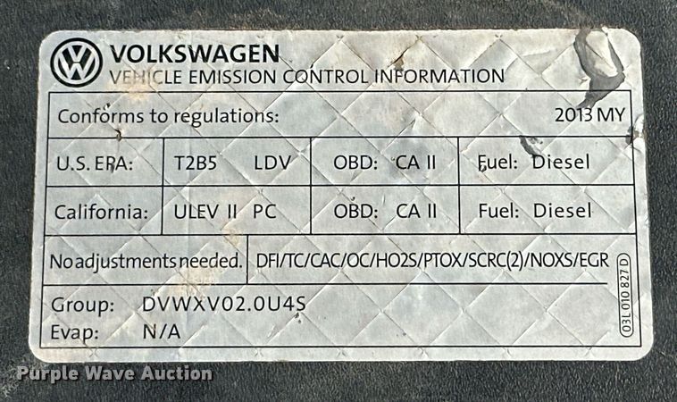 image for item DD3361 2013 Volkswagen  Passat  