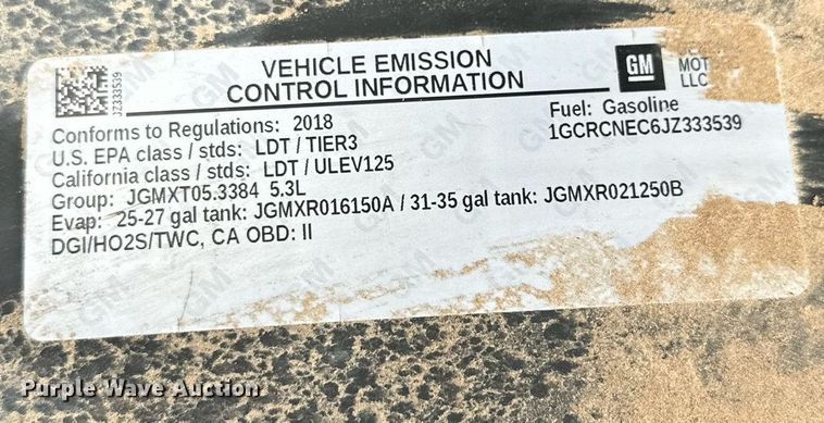 image for item DP5948 2018 Chevrolet Silverado 1500 Double Cab pickup truck