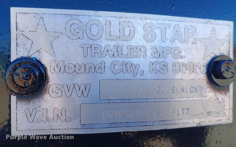 image for item DQ3138 1988 Gold Star equipment trailer