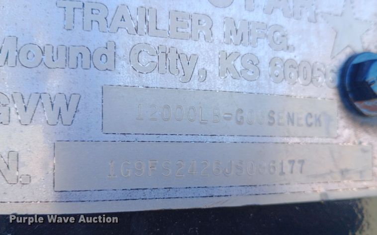 image for item DQ3138 1988 Gold Star equipment trailer