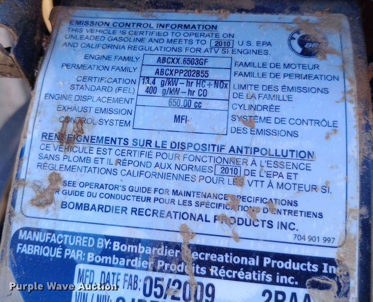 image for item DQ3155 2010 Can-Am ATV