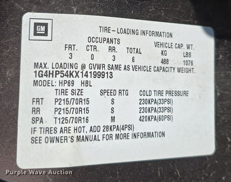 image for item DQ5349 2001 Buick LeSabre Custom 