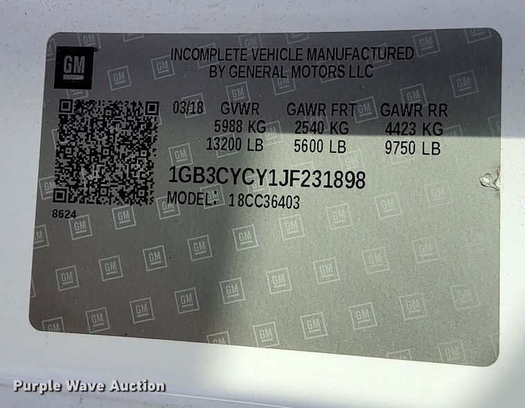 image for item DQ6177 2018 Chevrolet Silverado 3500HD box truck