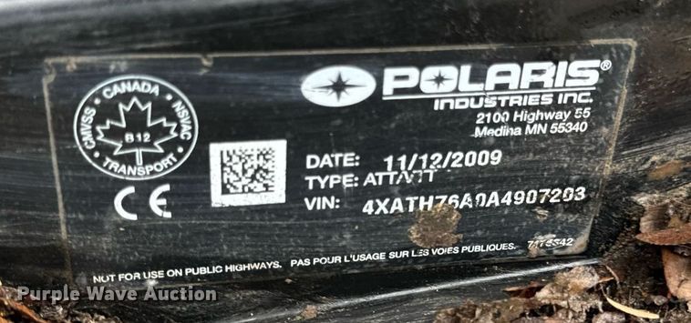 image for item DT2146 2010 Polaris  Ranger 800 utility vehicle