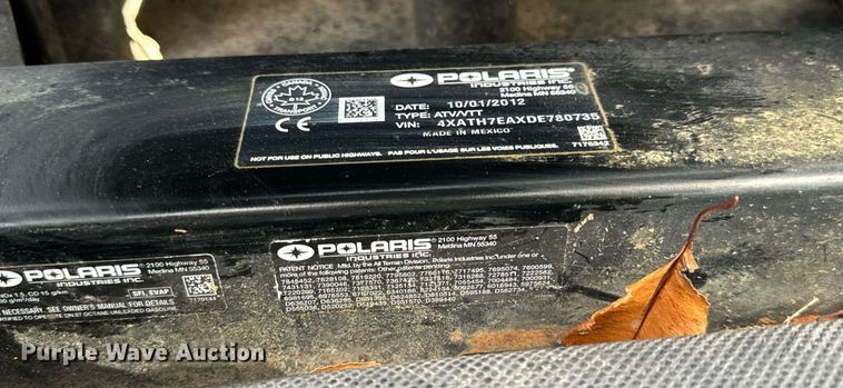 image for item DT2149 2013 Polaris  Ranger 800 utility vehicle