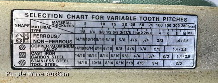image for item DU9614 Grizzly G0561 metal cutting band saw