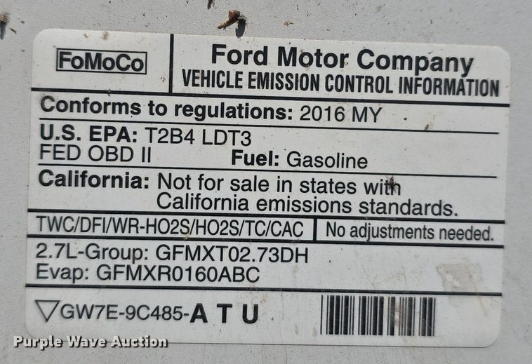 image for item DV0030 2016 Ford F150 SuperCrew pickup truck