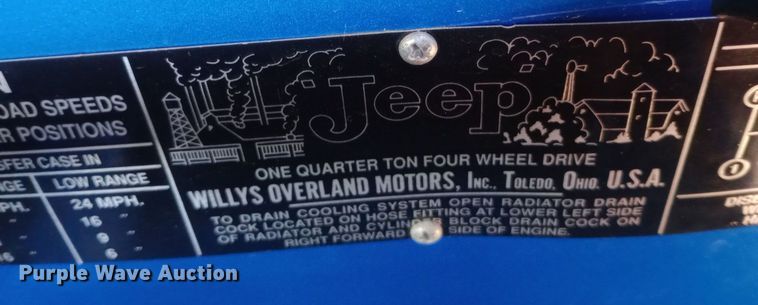 image for item DW0937 1954 Willys Jeep SUV