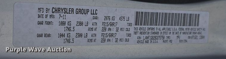 image for item DW3971 2011 Jeep Patriot SUV