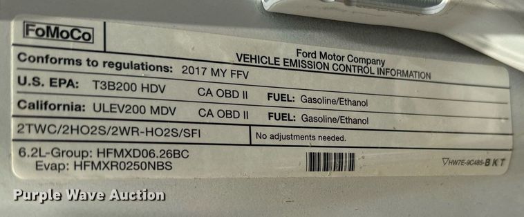 image for item DX3788 2017 Ford F250 Super Duty SuperCab pickup truck