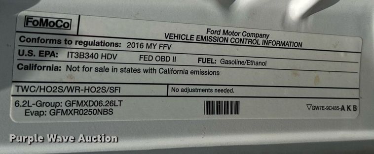 image for item DX3791 2016 Ford F250 Super Duty SuperCab pickup truck