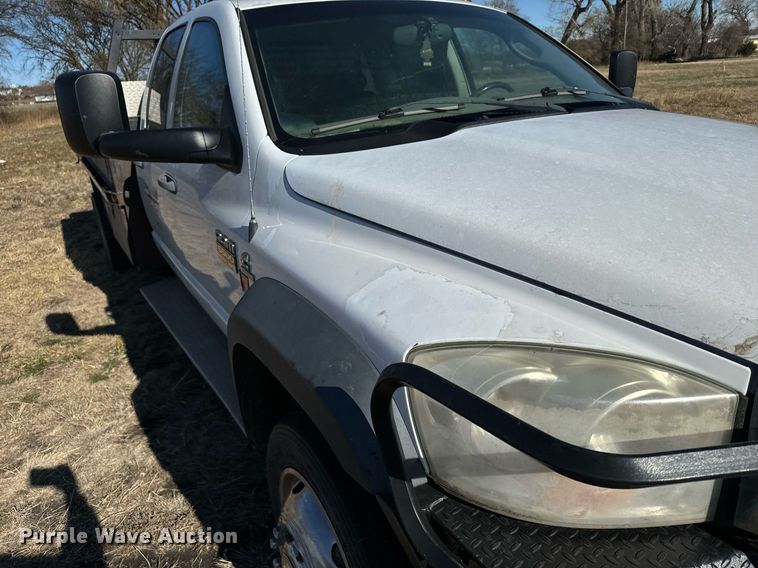 image for item DX3802 2008 Dodge Ram 5500HD Quad Cab flatbed truck