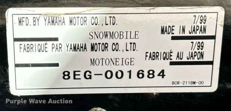 image for item DX3815 2000 Yamaha Phazer 500 snowmobile