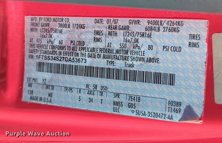 image for item EG2280 2007 Ford E350 mobile command center van