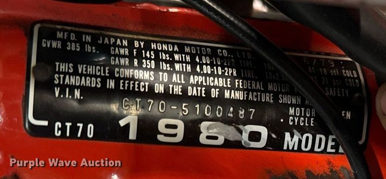 image for item EG6961 1980 Honda CT70 motorcycle
