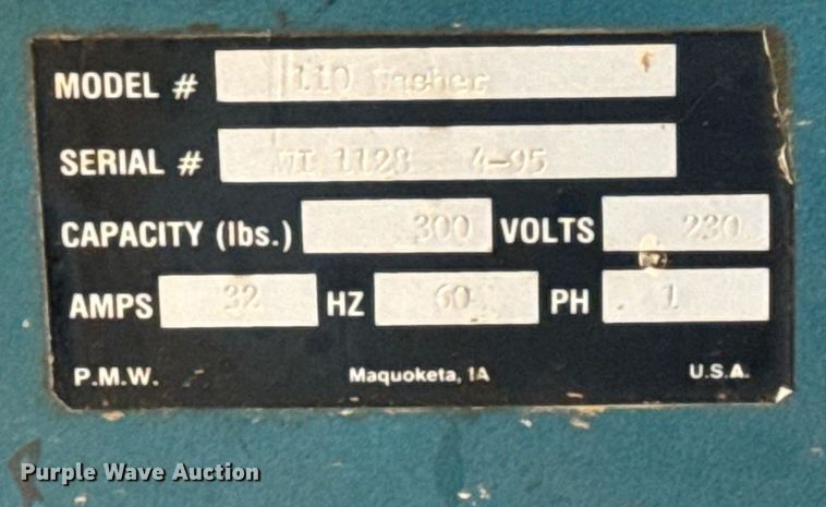 image for item EG6964 Precision Metal Works 110 Washer parts washer