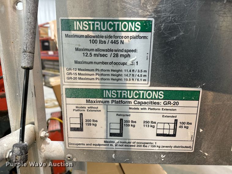 image for item EG7016 2016 Genie GR-20 vertical lift