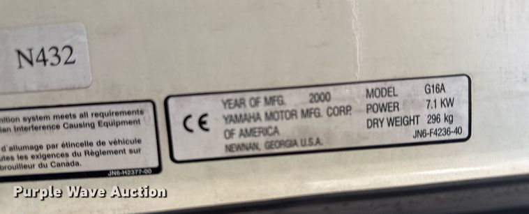 image for item EG7887 2000 Yamaha G16A golf cart