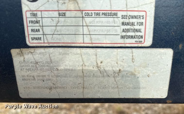 image for item EG7902 2014 Maxey MaxxD Trailers equipment trailer