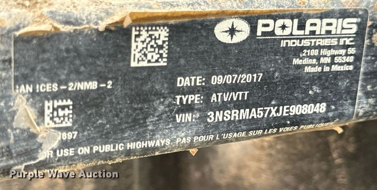 image for item EH7285 2018 Polaris Ranger 570 utility vehicle