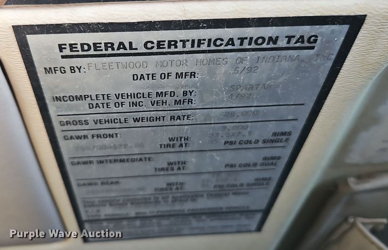 image for item EI8556 1992 AMEG MH-2242 RV