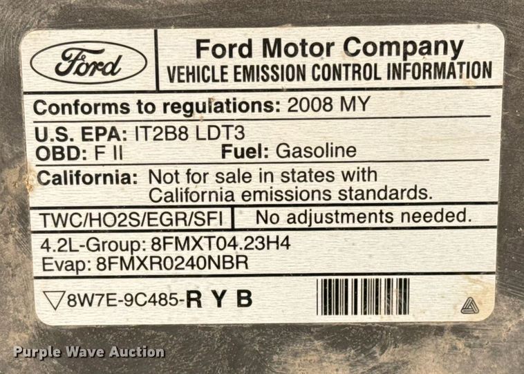 image for item EJ3196 2008 Ford F150 pickup truck