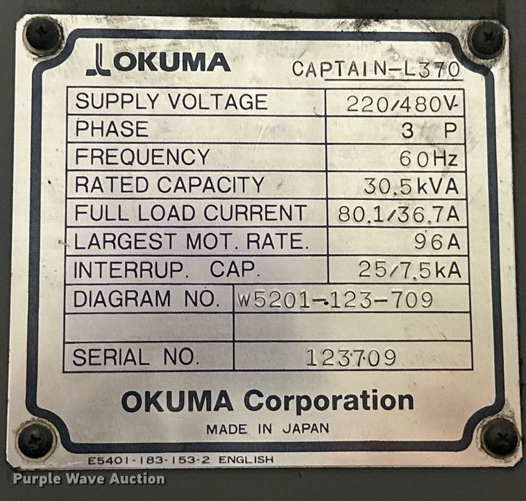 image for item EJ5103 Okuma Captain-L370MW CNC lathe