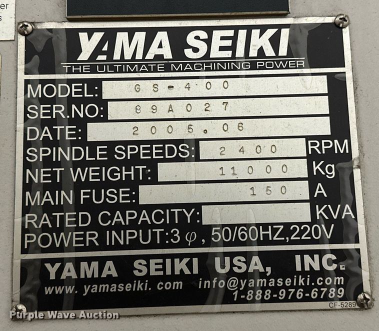 image for item EJ5110 Yama Seiki GS-400 CNC lathe