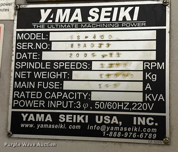 image for item EJ5122 Yama Seiki GS-460 CNC lathe