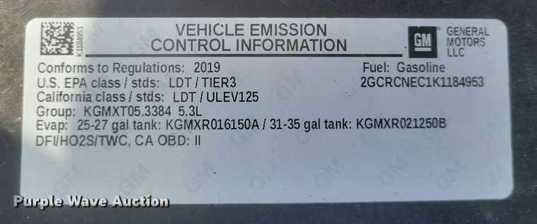 image for item EJ8043 2019 Chevrolet  Silverado 1500 Double Cab pickup truck