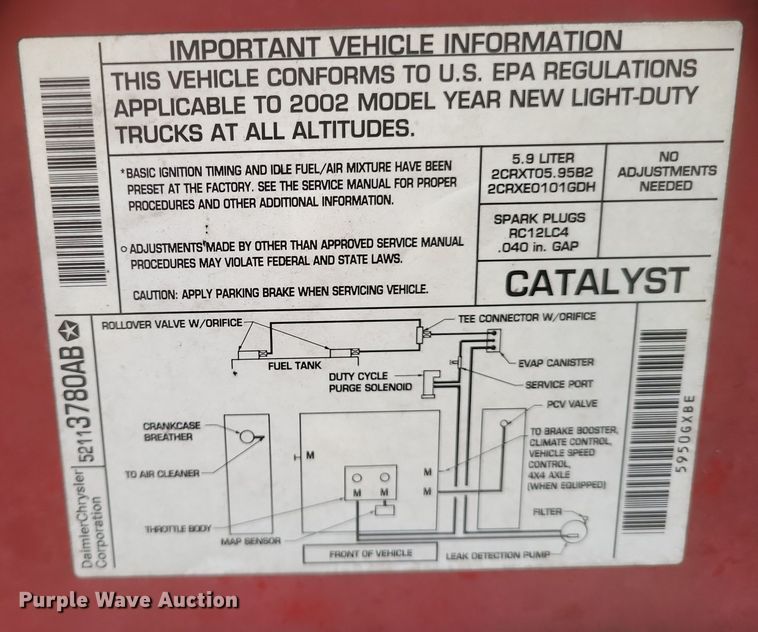 image for item EJ8107 2002 Dodge Durango SLT SUV