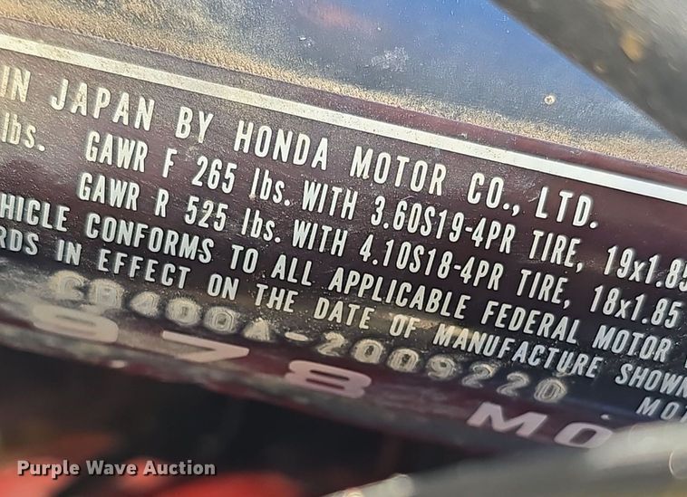 image for item EK2381 1978 Honda Hawk motorcycle