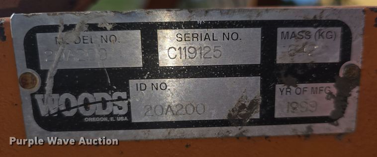 image for item EK2431 1999 Woods  20A200 soil pulverizer