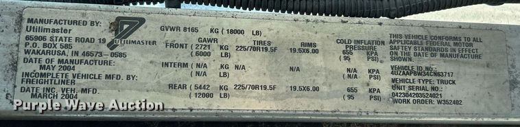 image for item EK3434 2004 Freightliner MT45 delivery van