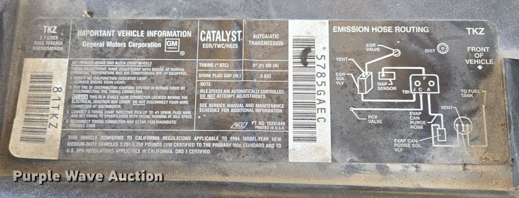 image for item EQ3573 1994 Chevrolet  K1500 pickup truck