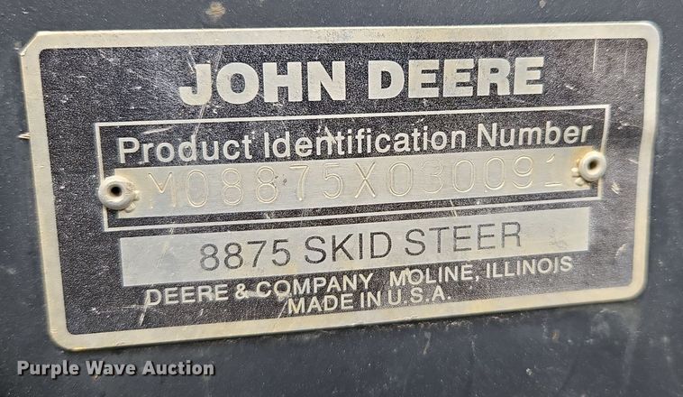 image for item EQ3598 1997 John Deere  8875 skid steer loader