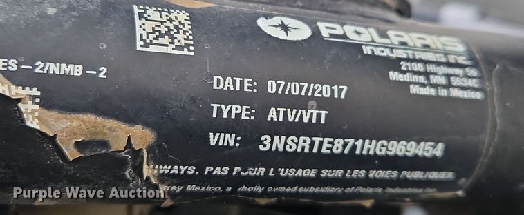 image for item EQ3673 2017 Polaris  Ranger XP 900 utility vehicle