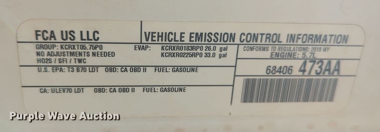 image for item ER4542 2019 Dodge Ram 1500 Crew Cab pickup truck