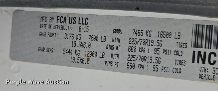 image for item ER5008 2016 Dodge Ram 4500 truck cab and chassis