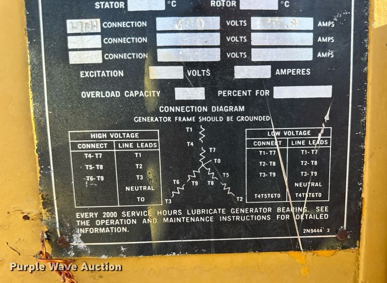 image for item ER8337 Caterpillar G398 generator