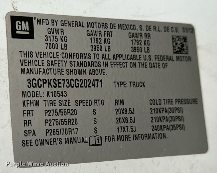 image for item MT9020 2012 Chevrolet Silverado 1500 Crew Cab pickup truck