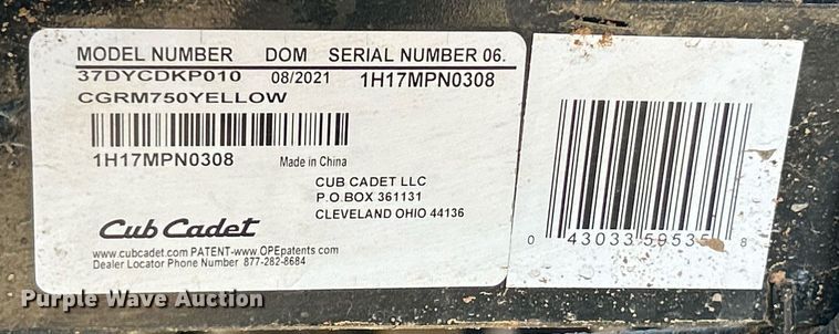 image for item NJ9575 2021 Cub Cadet Challenger M 750 EP utility vehicle