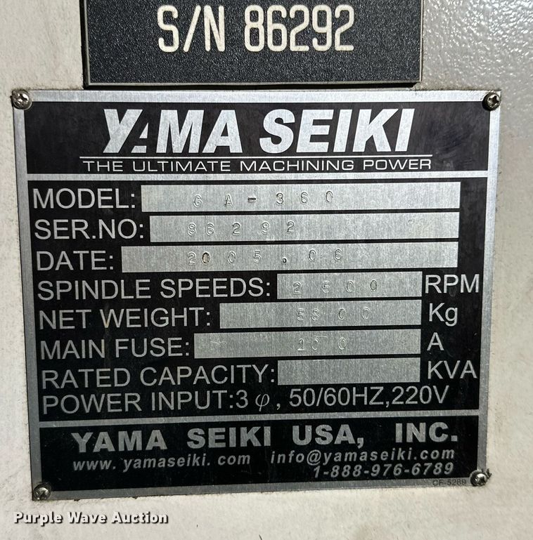 image for item NQ9077 2005 Yama Seiki GA-360 CNC lathe